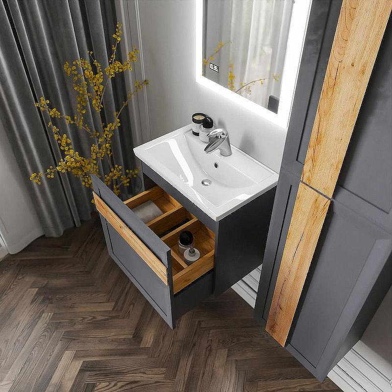 Тумба под раковину Бриклаер Берлин 60 4627125416132 подвесная Оникс серый, купить, цена, заказать, магазин, доставка, скидка, промокод, купить, цена, заказать, магазин, доставка, скидка, промокод