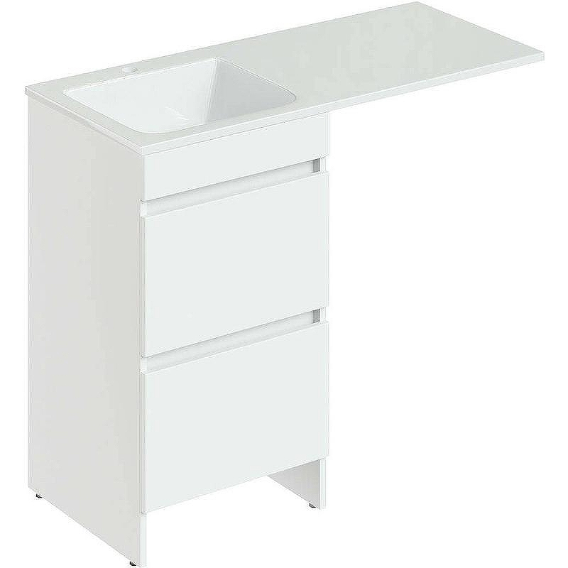 Тумба с раковиной Orange Sistema 110 L ST-110TUW+RAL Белая глянцевая, купить, цена, заказать, магазин, доставка, скидка, промокод, купить, цена, заказать, магазин, доставка, скидка, промокод