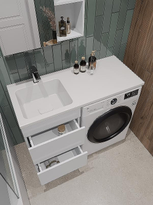 Тумба с раковиной Orange Sistema 110 L ST-110TUW+RAL Белая глянцевая