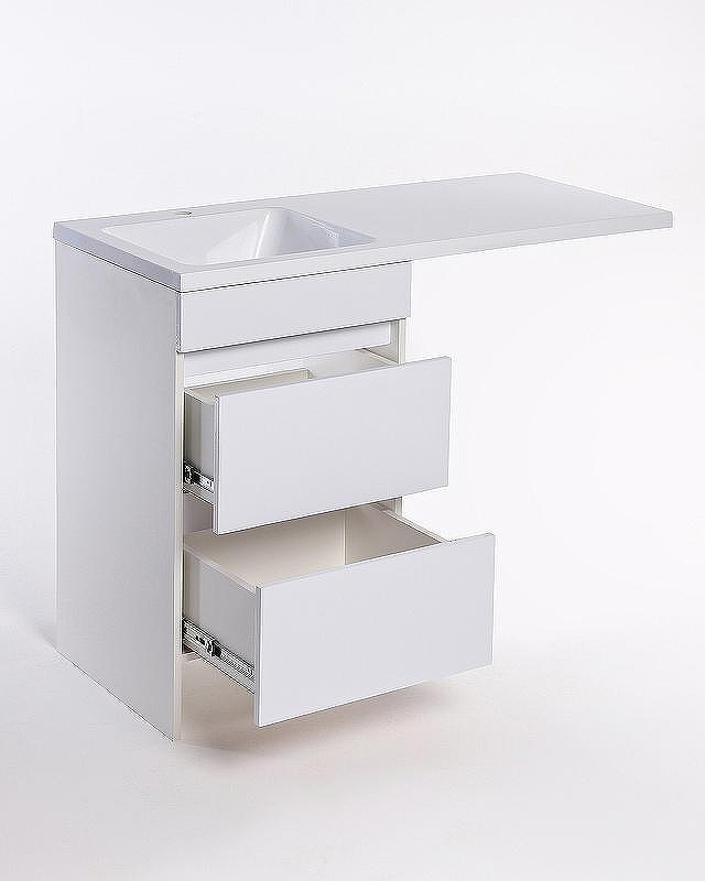 Тумба с раковиной Orange Sistema 110 L ST-110TUW+RAL Белая глянцевая, купить, цена, заказать, магазин, доставка, скидка, промокод, купить, цена, заказать, магазин, доставка, скидка, промокод