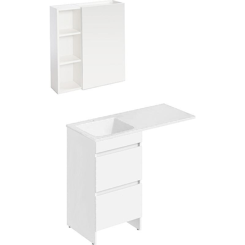 Тумба с раковиной Orange Sistema 110 L ST-110TUW+RAL Белая глянцевая, купить, цена, заказать, магазин, доставка, скидка, промокод, купить, цена, заказать, магазин, доставка, скидка, промокод