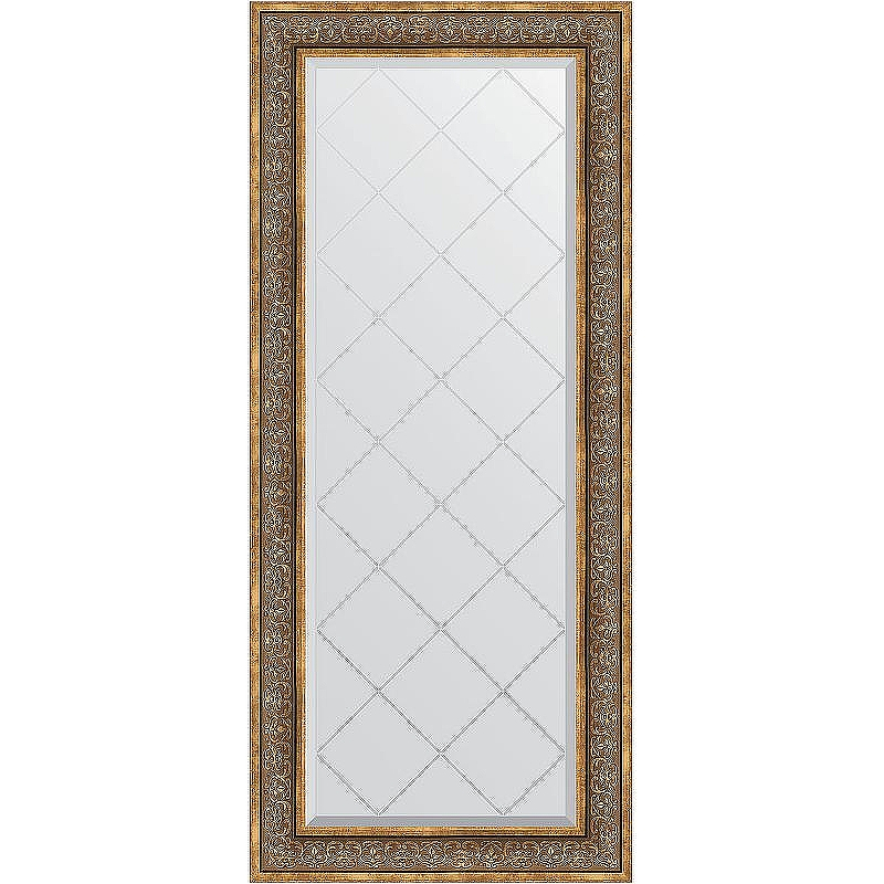 Зеркало Evoform Exclusive-G 159х69 BY 4163 с гравировкой в багетной раме - Вензель бронзовый 101, купить, цена, заказать, магазин, доставка, скидка, промокод, купить, цена, заказать, магазин, доставка, скидка, промокод