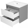 Тумба с раковиной Brevita Balaton 65 УТ000012303 подвесная Белая матовая Серая матовая, купить, цена, заказать, магазин, доставка, скидка, промокод, купить, цена, заказать, магазин, доставка, скидка, промокод