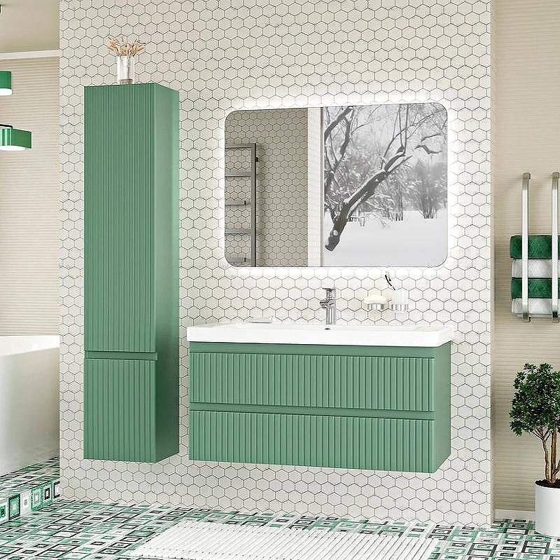 Шкаф пенал Brevita Victory 35 L VIC-05035-080L Зеленый матовый, купить, цена, заказать, магазин, доставка, скидка, промокод, купить, цена, заказать, магазин, доставка, скидка, промокод