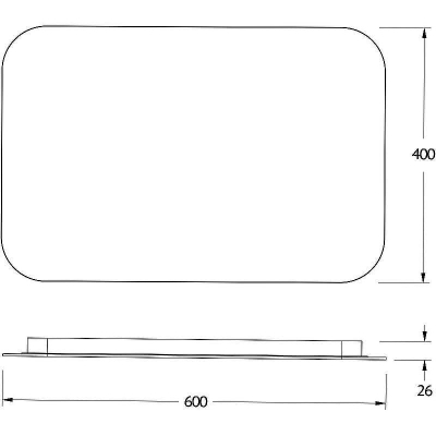 Зеркало Defesto Opti 60x40 DF 2812RH с подсветкой 17W-3000К/ИК - выключатель/Теплый белый свет