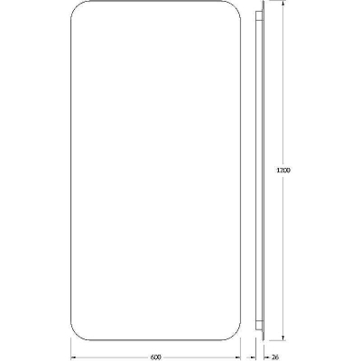 Зеркало Defesto Opti 60x120 DF 2818 с подсветкой 34W-3000К/Без выключателя/Теплый белый свет