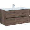 Тумба под раковину Aquanet Алвита New 100 334188 подвесная Дуб веллингтон табак, купить, цена, заказать, магазин, доставка, скидка, промокод, купить, цена, заказать, магазин, доставка, скидка, промокод