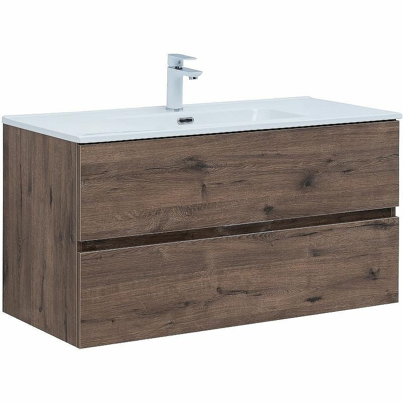 Тумба под раковину Aquanet Алвита New 100 334188 подвесная Дуб веллингтон табак, купить, цена, заказать, магазин, доставка, скидка, промокод, купить, цена, заказать, магазин, доставка, скидка, промокод