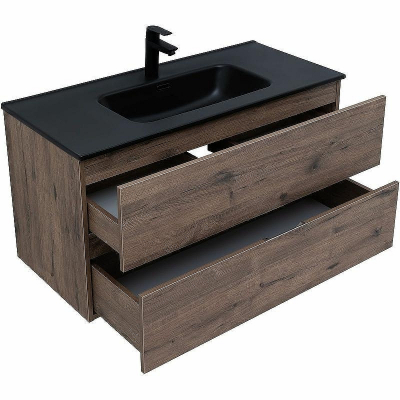 Тумба под раковину Aquanet Алвита New 100 334188 подвесная Дуб веллингтон табак