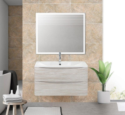 Тумба под раковину BelBagno ACQUA-1000-2C-SO-RVB подвесная Rovere Vintage Bianco