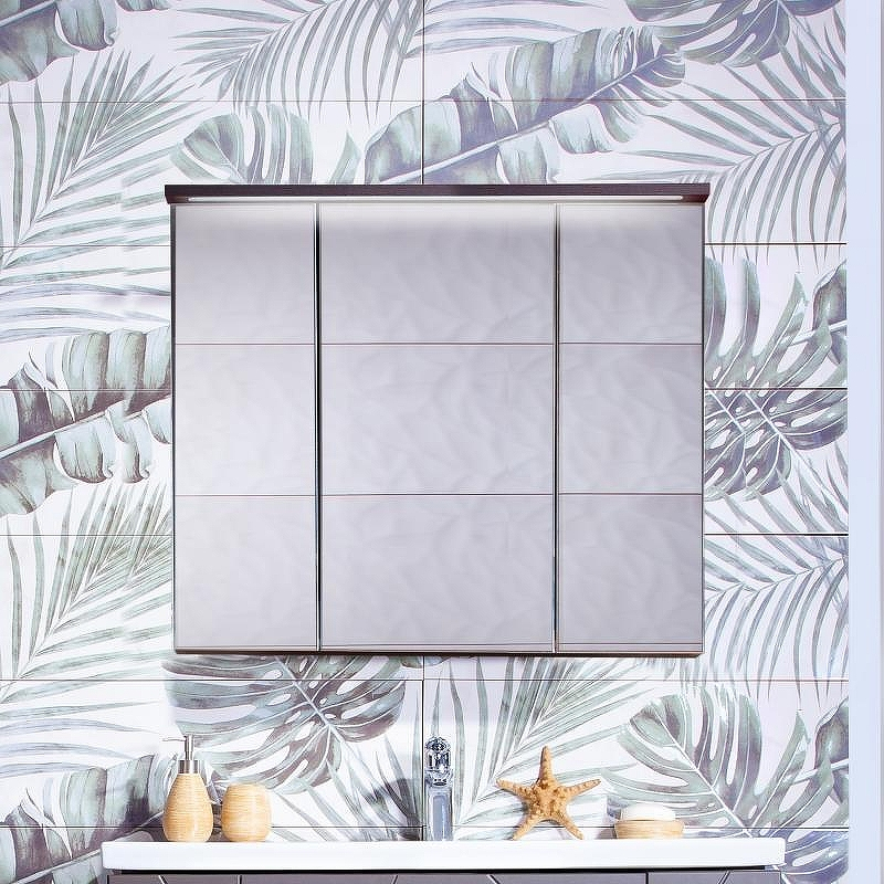 Зеркальный шкаф Бриклаер Кристалл 75 4627125414916 с подсветкой Ясень Анкор темный, купить, цена, заказать, магазин, доставка, скидка, промокод, купить, цена, заказать, магазин, доставка, скидка, промокод