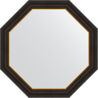 Зеркало Evoform Octagon 74х74 BY 3876 в багетной раме - Черное дерево с золотом 71, купить, цена, заказать, магазин, доставка, скидка, промокод, купить, цена, заказать, магазин, доставка, скидка, промокод