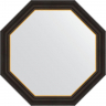 Зеркало Evoform Octagon 74х74 BY 3876 в багетной раме - Черное дерево с золотом 71, купить, цена, заказать, магазин, доставка, скидка, промокод, купить, цена, заказать, магазин, доставка, скидка, промокод