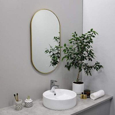 Зеркало Fixsen Led 40х80 FX-3080G с подсветкой Золото-сатин с сенсорным выключателем и диммером