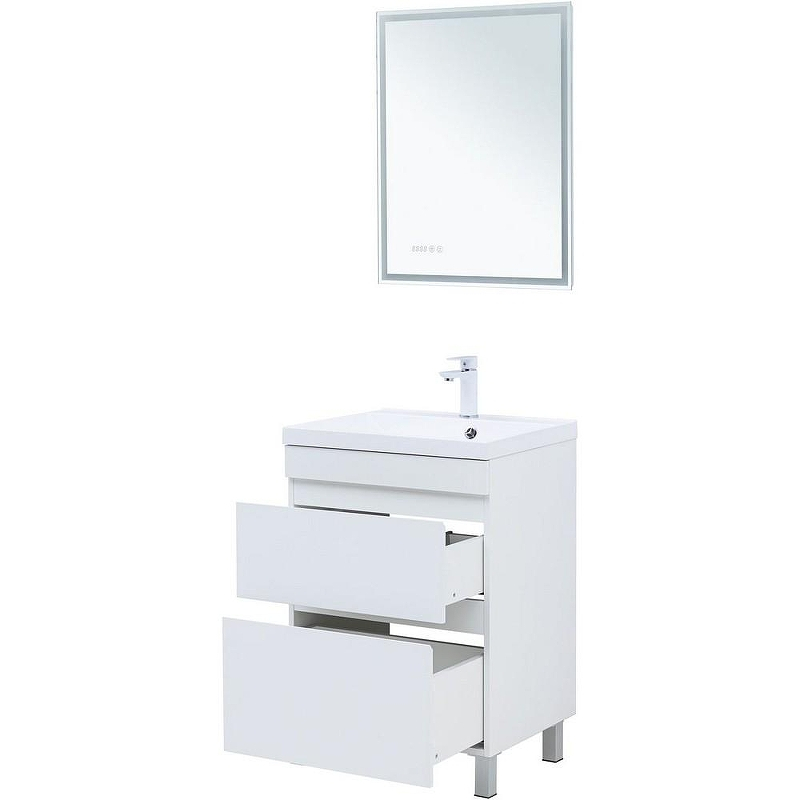 Тумба под раковину Aquanet Нота New 58 344141 Белый глянец, купить, цена, заказать, магазин, доставка, скидка, промокод, купить, цена, заказать, магазин, доставка, скидка, промокод