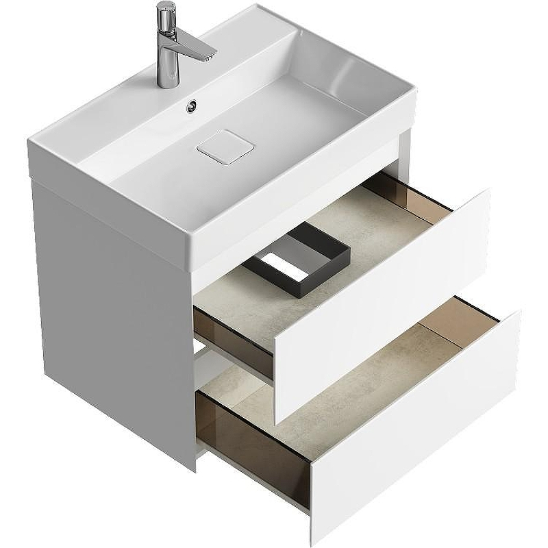 Тумба под раковину Aqwella Geometria 65 GE01652WM подвесная Белая матовая, купить, цена, заказать, магазин, доставка, скидка, промокод, купить, цена, заказать, магазин, доставка, скидка, промокод