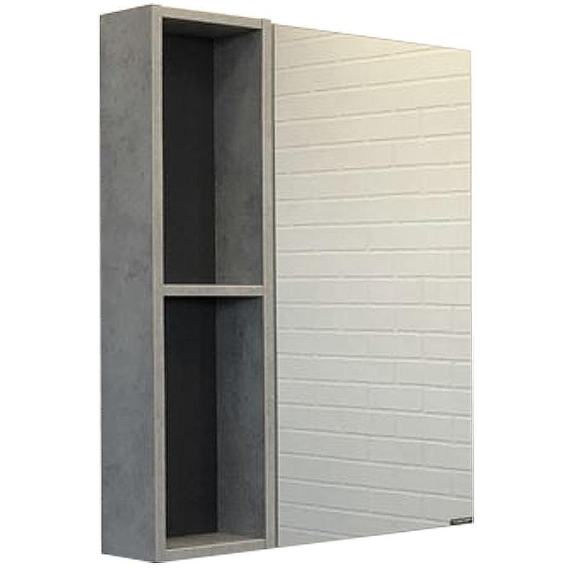 Зеркальный шкаф Comforty Франкфурт 60 00-00004331 Бетон светлый Черное матовое, купить, цена, заказать, магазин, доставка, скидка, промокод, купить, цена, заказать, магазин, доставка, скидка, промокод