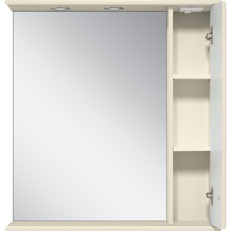 Зеркало со шкафом Misty Лувр 65 R П-Лвр03065-1014П с подсветкой Слоновая кость, купить, цена, заказать, магазин, доставка, скидка, промокод, купить, цена, заказать, магазин, доставка, скидка, промокод