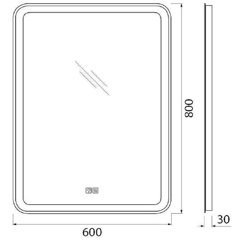 Зеркало BelBagno SPC-MAR-600-800-LED-TCH-WARM с подсветкой с подогревом с сенсорным выключателем, купить, цена, заказать, магазин, доставка, скидка, промокод, купить, цена, заказать, магазин, доставка, скидка, промокод