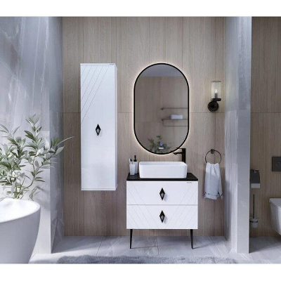 Шкаф пенал Grossman Вива 35 303511 подвесной цвет Белый глянцевый