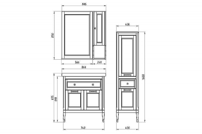 Подвесной шкаф ASB-Woodline Гранда 24 11485 Антикварный орех