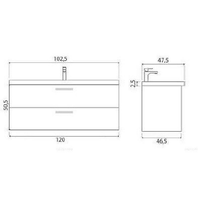 Тумба под раковину Creto Ares 120 10-1111B подвесная Beton
