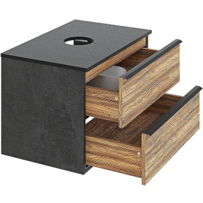 Тумба под раковину Runo Мальта 70 00-00001097 Дуб Черная