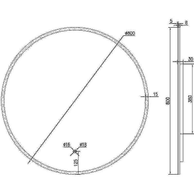 Зеркало Sancos Sfera 80 SF800 с подсветкой с сенсорным выключателем