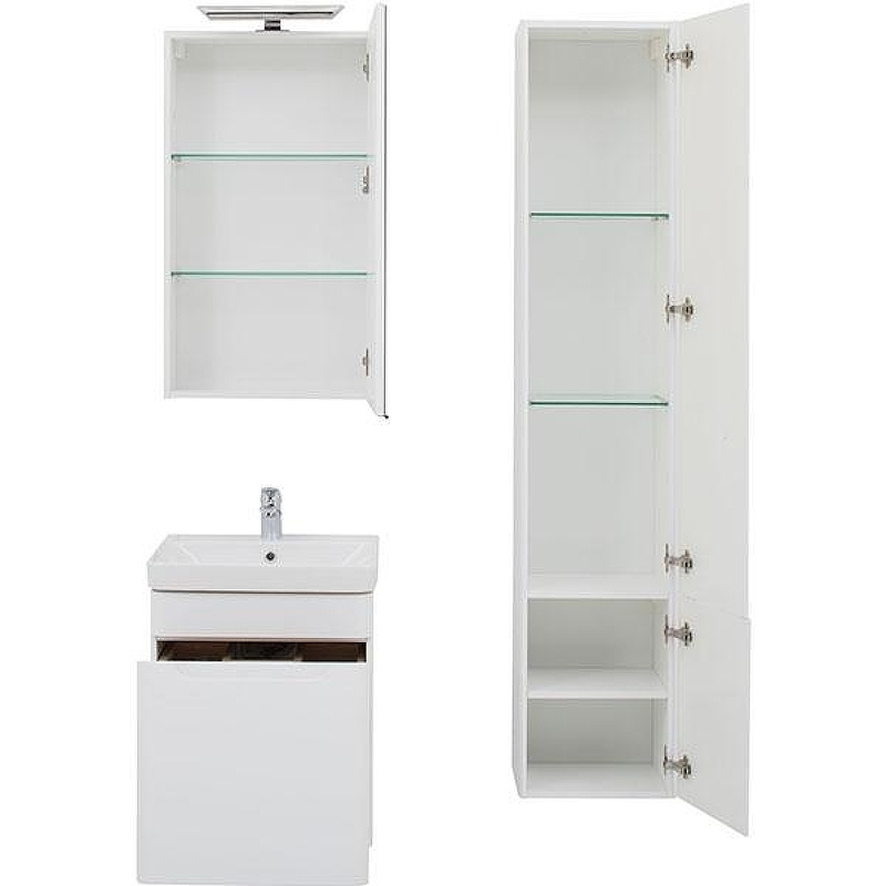 Тумба под раковину Aquanet София 50 201745 подвесная Белый глянец, купить, цена, заказать, магазин, доставка, скидка, промокод, купить, цена, заказать, магазин, доставка, скидка, промокод