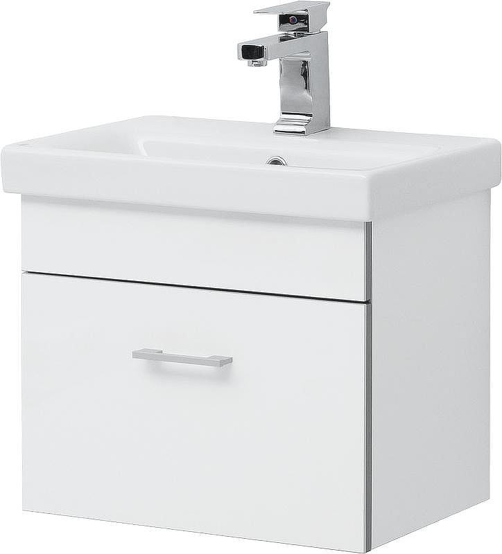 Тумба с раковиной Aquanet Верона 50 254066 подвесная Белый глянец, купить, цена, заказать, магазин, доставка, скидка, промокод, купить, цена, заказать, магазин, доставка, скидка, промокод