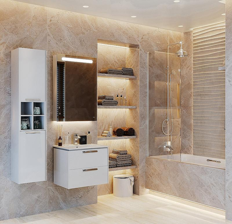 Зеркальный шкаф Roca Victoria Nord 60 ZRU9000030 с подсветкой Белый, купить, цена, заказать, магазин, доставка, скидка, промокод, купить, цена, заказать, магазин, доставка, скидка, промокод