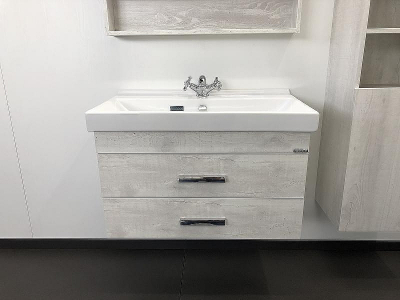 Тумба с раковиной Comforty Никосия 80 00004138839 подвесная Дуб белый