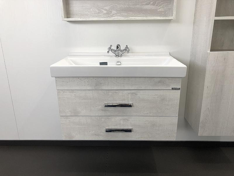 Тумба с раковиной Comforty Никосия 80 00004138839 подвесная Дуб белый, купить, цена, заказать, магазин, доставка, скидка, промокод, купить, цена, заказать, магазин, доставка, скидка, промокод