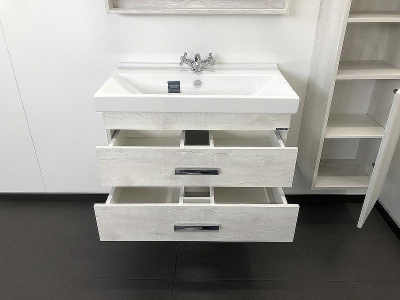 Тумба с раковиной Comforty Никосия 80 00004138839 подвесная Дуб белый