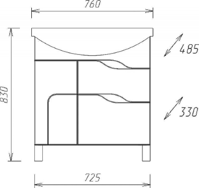 Тумба под раковину Onika Веронэлла 75 Белая