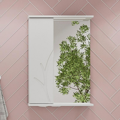 Зеркало со шкафом Volna Adel 50 L zsADEL50.L-01 с подсветкой Белое