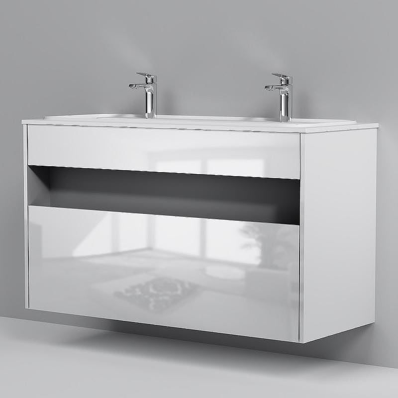 Тумба под раковину AM.PM Func 120 M8FFUX1201WG подвесная Белая глянцевая, купить, цена, заказать, магазин, доставка, скидка, промокод, купить, цена, заказать, магазин, доставка, скидка, промокод