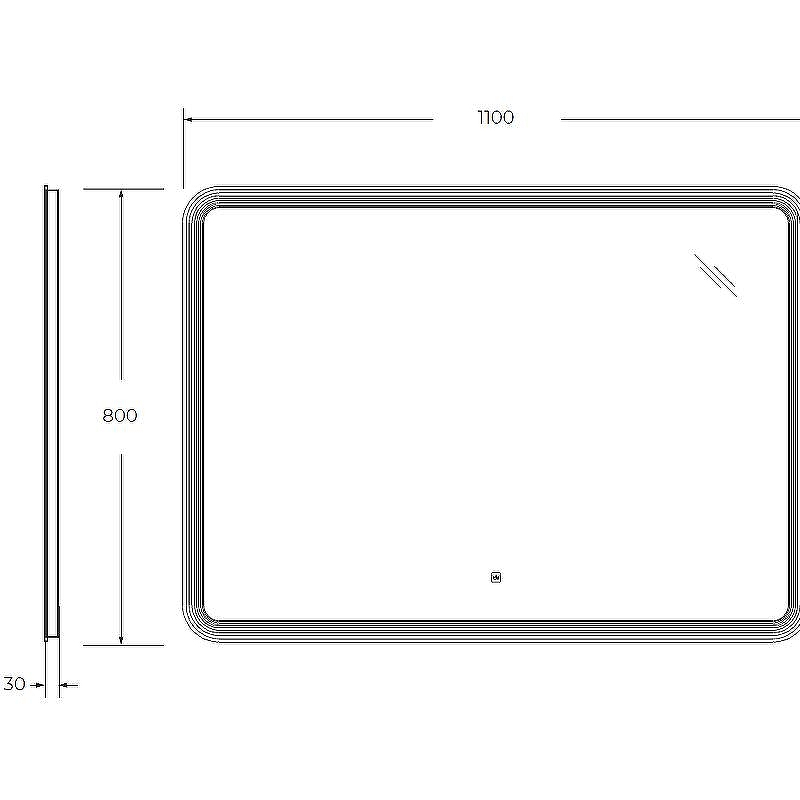 Зеркало Cezares Duet 110 CZR-SPC-DUET-1100-800-LED-TCH с подсветкой с лазерной гравировкой и сенсорным выключателем, купить, цена, заказать, магазин, доставка, скидка, промокод, купить, цена, заказать, магазин, доставка, скидка, промокод