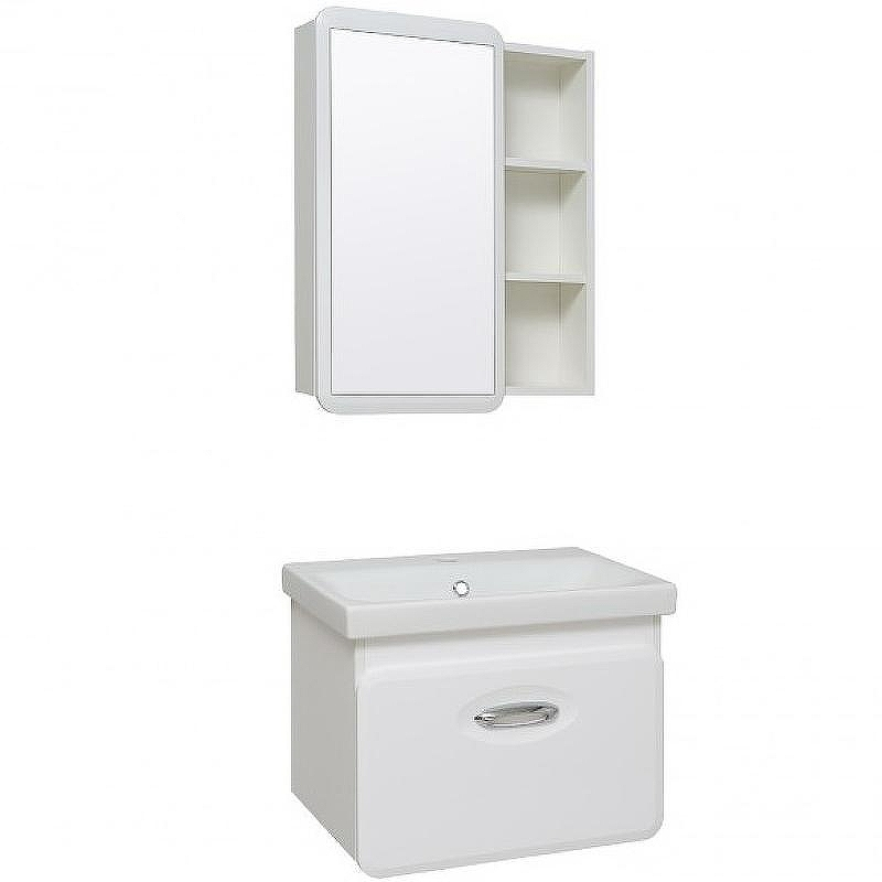 Зеркальный шкаф Runo Капри 55 УТ000003786 Белый, купить, цена, заказать, магазин, доставка, скидка, промокод, купить, цена, заказать, магазин, доставка, скидка, промокод