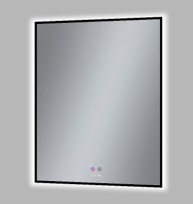 Зеркало Grossman Pragma-норма Black 70 1870802 с подсветкой Черное с сенсорным выключателем и подогревом