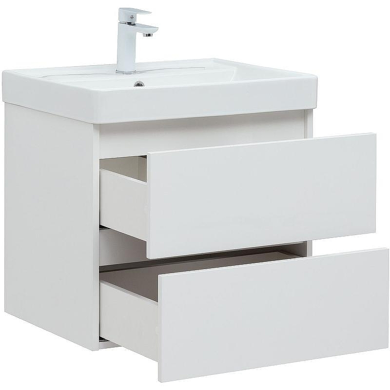 Тумба под раковину Aquanet Вега 60 308318 подвесная Белый глянец, купить, цена, заказать, магазин, доставка, скидка, промокод, купить, цена, заказать, магазин, доставка, скидка, промокод
