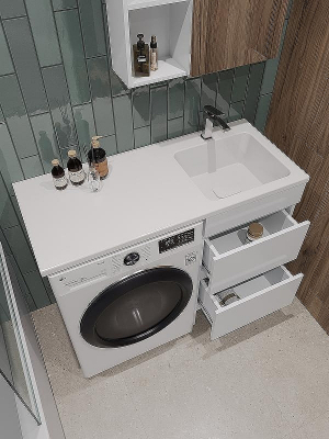 Тумба с раковиной Orange Sistema 110 R ST-110TUW+RAR Белая глянцевая