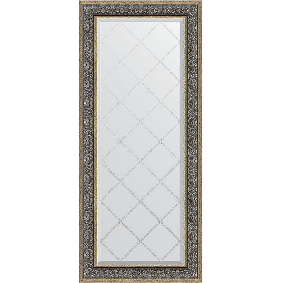 Зеркало Evoform Exclusive-G 159х69 BY 4164 с гравировкой в багетной раме - Вензель серебряный 101