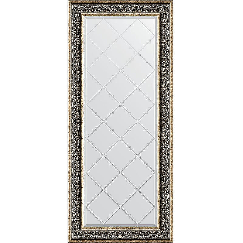 Зеркало Evoform Exclusive-G 159х69 BY 4164 с гравировкой в багетной раме - Вензель серебряный 101, купить, цена, заказать, магазин, доставка, скидка, промокод, купить, цена, заказать, магазин, доставка, скидка, промокод