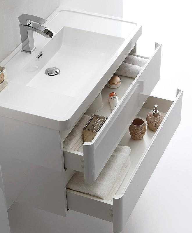 Тумба с раковиной Parly Spa Gucci 80 Gucci80 10119 подвесная Белая глянцевая, купить, цена, заказать, магазин, доставка, скидка, промокод, купить, цена, заказать, магазин, доставка, скидка, промокод