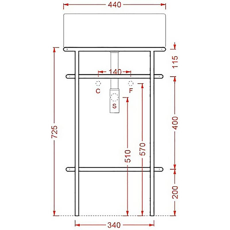 Консоль под раковину Artceram Vogue 44 ACA058 17 Черная матовая, купить, цена, заказать, магазин, доставка, скидка, промокод, купить, цена, заказать, магазин, доставка, скидка, промокод