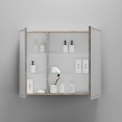 Зеркальный шкаф Sancos Mirror 90 MI90EG с подсветкой Дуб галифакс натуральный