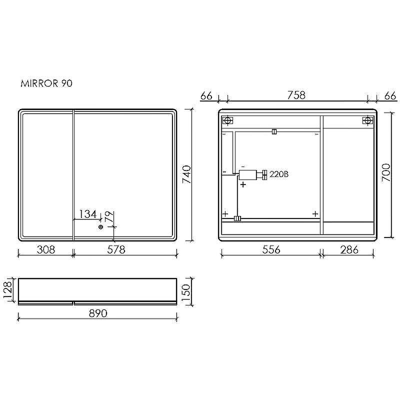 Зеркальный шкаф Sancos Mirror 90 MI90EG с подсветкой Дуб галифакс натуральный, купить, цена, заказать, магазин, доставка, скидка, промокод, купить, цена, заказать, магазин, доставка, скидка, промокод