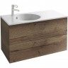Тумба под раковину Jacob Delafon Odeon Rive Gauche 100 EB2524-R9-E52 подвесная Дуб Табак ручки Черные, купить, цена, заказать, магазин, доставка, скидка, промокод, купить, цена, заказать, магазин, доставка, скидка, промокод