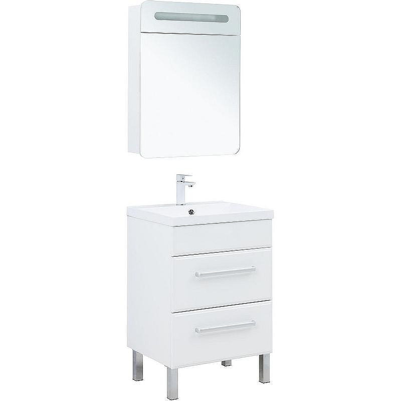 Тумба под раковину Aquanet Лукка 58 302396 подвесная Белая глянцевая, купить, цена, заказать, магазин, доставка, скидка, промокод, купить, цена, заказать, магазин, доставка, скидка, промокод